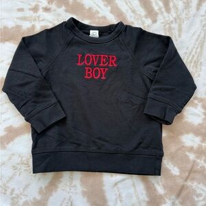 2T Colored Organics Black Lover Boy Embroidered Sweatshirt